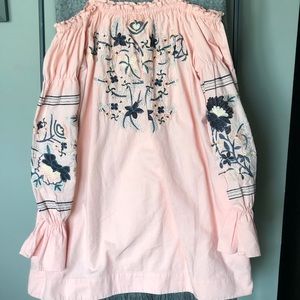 Free People off the shoulder embroidered dress